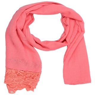 Designer Cotton Plain Women's Stole - Rose Pink